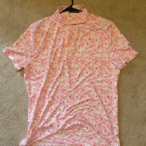 G/FORE Pink Floral Men's Polo Shirt